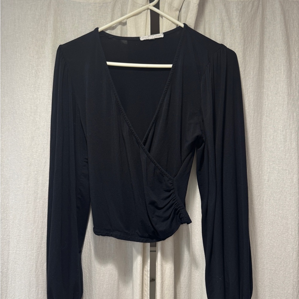 Elegant Black Wrap Top